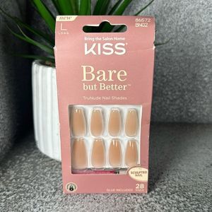 Kiss ‘Bare But Better’ Press On Nails , Natural, Long Manicure Set
